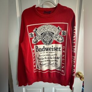 Budweiser Graphic Red Crewneck Sweater